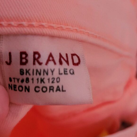* J.BRAND pink/peach light stretchy Skinny Leg Mid Rise Jeans Final Discou… - Picture 10 of 13
